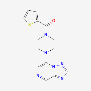 molecular formula C14H14N6OS B6868847 Thiophen-2-yl-[4-([1,2,4]triazolo[1,5-a]pyrazin-5-yl)piperazin-1-yl]methanone 