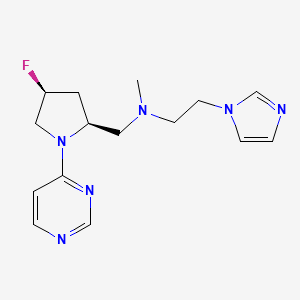 molecular formula C15H21FN6 B6868938 N-[[(2S,4S)-4-fluoro-1-pyrimidin-4-ylpyrrolidin-2-yl]methyl]-2-imidazol-1-yl-N-methylethanamine 