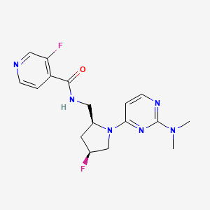 molecular formula C17H20F2N6O B6868942 N-[[(2S,4S)-1-[2-(dimethylamino)pyrimidin-4-yl]-4-fluoropyrrolidin-2-yl]methyl]-3-fluoropyridine-4-carboxamide 