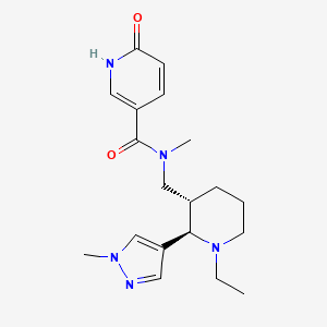 molecular formula C19H27N5O2 B6869034 N-[[(2R,3S)-1-ethyl-2-(1-methylpyrazol-4-yl)piperidin-3-yl]methyl]-N-methyl-6-oxo-1H-pyridine-3-carboxamide 