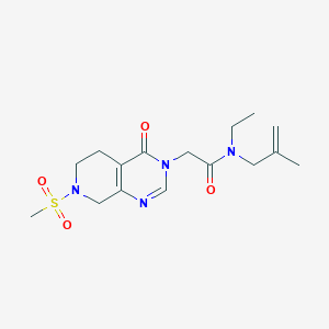 molecular formula C16H24N4O4S B6869081 N-ethyl-N-(2-methylprop-2-enyl)-2-(7-methylsulfonyl-4-oxo-6,8-dihydro-5H-pyrido[3,4-d]pyrimidin-3-yl)acetamide 