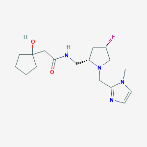 molecular formula C17H27FN4O2 B6869087 N-[[(2S,4S)-4-fluoro-1-[(1-methylimidazol-2-yl)methyl]pyrrolidin-2-yl]methyl]-2-(1-hydroxycyclopentyl)acetamide 