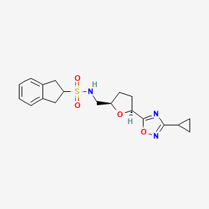 molecular formula C19H23N3O4S B6869090 N-[[(2R,5S)-5-(3-cyclopropyl-1,2,4-oxadiazol-5-yl)oxolan-2-yl]methyl]-2,3-dihydro-1H-indene-2-sulfonamide 
