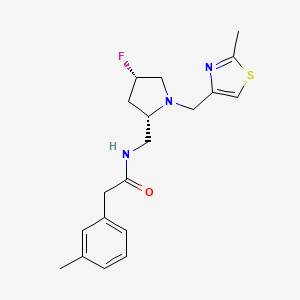 molecular formula C19H24FN3OS B6869143 N-[[(2S,4S)-4-fluoro-1-[(2-methyl-1,3-thiazol-4-yl)methyl]pyrrolidin-2-yl]methyl]-2-(3-methylphenyl)acetamide 
