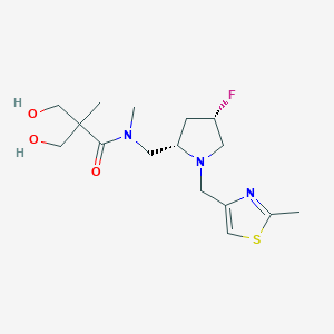 molecular formula C16H26FN3O3S B6869156 N-[[(2S,4S)-4-fluoro-1-[(2-methyl-1,3-thiazol-4-yl)methyl]pyrrolidin-2-yl]methyl]-3-hydroxy-2-(hydroxymethyl)-N,2-dimethylpropanamide 