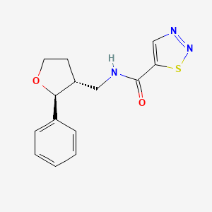 molecular formula C14H15N3O2S B6869172 N-[[(2S,3R)-2-phenyloxolan-3-yl]methyl]thiadiazole-5-carboxamide 