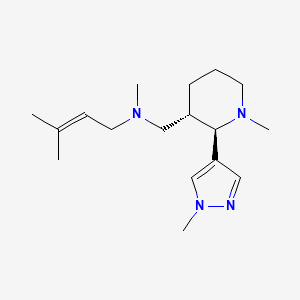 molecular formula C17H30N4 B6869197 N,3-dimethyl-N-[[(2R,3S)-1-methyl-2-(1-methylpyrazol-4-yl)piperidin-3-yl]methyl]but-2-en-1-amine 