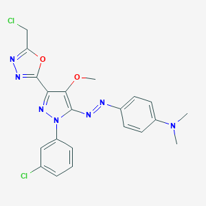 B068692 4-[[5-[5-(chloromethyl)-1,3,4-oxadiazol-2-yl]-2-(3-chlorophenyl)-4-methoxypyrazol-3-yl]diazenyl]-N,N-dimethylaniline CAS No. 172701-67-6