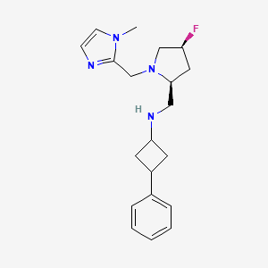 molecular formula C20H27FN4 B6869227 N-[[(2S,4S)-4-fluoro-1-[(1-methylimidazol-2-yl)methyl]pyrrolidin-2-yl]methyl]-3-phenylcyclobutan-1-amine 
