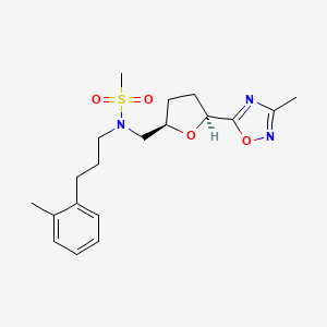 molecular formula C19H27N3O4S B6869543 N-[[(2R,5S)-5-(3-methyl-1,2,4-oxadiazol-5-yl)oxolan-2-yl]methyl]-N-[3-(2-methylphenyl)propyl]methanesulfonamide 