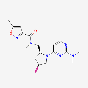 molecular formula C17H23FN6O2 B6869597 N-[[(2S,4S)-1-[2-(dimethylamino)pyrimidin-4-yl]-4-fluoropyrrolidin-2-yl]methyl]-N,5-dimethyl-1,2-oxazole-3-carboxamide 