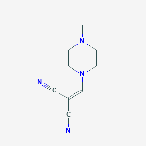 molecular formula C9H12N4 B068696 Propanedinitrile, [(4-methyl-1-piperazinyl)methylene]-(9CI) CAS No. 195243-36-8