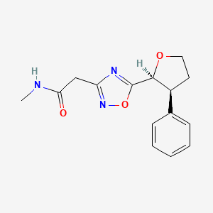 molecular formula C15H17N3O3 B6869629 N-methyl-2-[5-[(2S,3S)-3-phenyloxolan-2-yl]-1,2,4-oxadiazol-3-yl]acetamide 