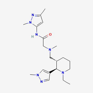 molecular formula C20H33N7O B6869679 N-(2,5-dimethylpyrazol-3-yl)-2-[[(2R,3S)-1-ethyl-2-(1-methylpyrazol-4-yl)piperidin-3-yl]methyl-methylamino]acetamide 