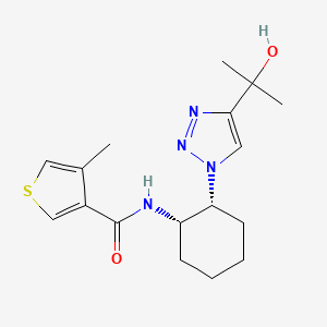 molecular formula C17H24N4O2S B6869715 N-[(1S,2R)-2-[4-(2-hydroxypropan-2-yl)triazol-1-yl]cyclohexyl]-4-methylthiophene-3-carboxamide 