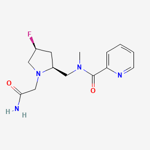 molecular formula C14H19FN4O2 B6869729 N-[[(2S,4S)-1-(2-amino-2-oxoethyl)-4-fluoropyrrolidin-2-yl]methyl]-N-methylpyridine-2-carboxamide 