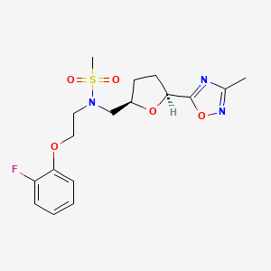 molecular formula C17H22FN3O5S B6869734 N-[2-(2-fluorophenoxy)ethyl]-N-[[(2R,5S)-5-(3-methyl-1,2,4-oxadiazol-5-yl)oxolan-2-yl]methyl]methanesulfonamide 