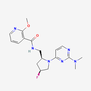molecular formula C18H23FN6O2 B6869806 N-[[(2S,4S)-1-[2-(dimethylamino)pyrimidin-4-yl]-4-fluoropyrrolidin-2-yl]methyl]-2-methoxypyridine-3-carboxamide 