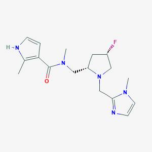 molecular formula C17H24FN5O B6869879 N-[[(2S,4S)-4-fluoro-1-[(1-methylimidazol-2-yl)methyl]pyrrolidin-2-yl]methyl]-N,2-dimethyl-1H-pyrrole-3-carboxamide 