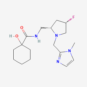 molecular formula C17H27FN4O2 B6869908 N-[[(2S,4S)-4-fluoro-1-[(1-methylimidazol-2-yl)methyl]pyrrolidin-2-yl]methyl]-1-hydroxycyclohexane-1-carboxamide 