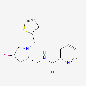 molecular formula C16H18FN3OS B6869911 N-[[(2S,4S)-4-fluoro-1-(thiophen-2-ylmethyl)pyrrolidin-2-yl]methyl]pyridine-2-carboxamide 