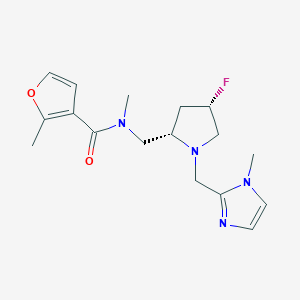molecular formula C17H23FN4O2 B6869940 N-[[(2S,4S)-4-fluoro-1-[(1-methylimidazol-2-yl)methyl]pyrrolidin-2-yl]methyl]-N,2-dimethylfuran-3-carboxamide 