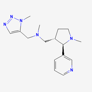 molecular formula C16H24N6 B6870030 N-methyl-1-[(2R,3S)-1-methyl-2-pyridin-3-ylpyrrolidin-3-yl]-N-[(3-methyltriazol-4-yl)methyl]methanamine 