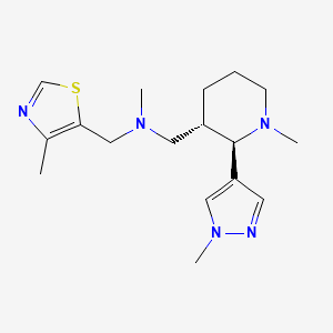 molecular formula C17H27N5S B6870067 N-methyl-1-[(2R,3S)-1-methyl-2-(1-methylpyrazol-4-yl)piperidin-3-yl]-N-[(4-methyl-1,3-thiazol-5-yl)methyl]methanamine 
