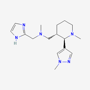 molecular formula C16H26N6 B6870179 N-(1H-imidazol-2-ylmethyl)-N-methyl-1-[(2R,3S)-1-methyl-2-(1-methylpyrazol-4-yl)piperidin-3-yl]methanamine 