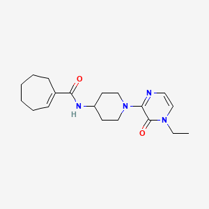 molecular formula C19H28N4O2 B6870225 N-[1-(4-ethyl-3-oxopyrazin-2-yl)piperidin-4-yl]cycloheptene-1-carboxamide 