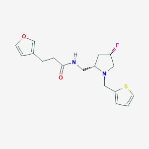 molecular formula C17H21FN2O2S B6870232 N-[[(2S,4S)-4-fluoro-1-(thiophen-2-ylmethyl)pyrrolidin-2-yl]methyl]-3-(furan-3-yl)propanamide 