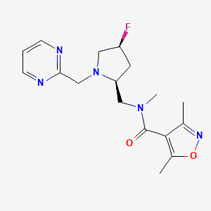 molecular formula C17H22FN5O2 B6870301 N-[[(2S,4S)-4-fluoro-1-(pyrimidin-2-ylmethyl)pyrrolidin-2-yl]methyl]-N,3,5-trimethyl-1,2-oxazole-4-carboxamide 