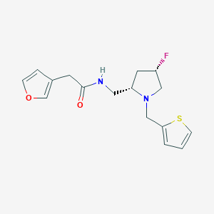 molecular formula C16H19FN2O2S B6870317 N-[[(2S,4S)-4-fluoro-1-(thiophen-2-ylmethyl)pyrrolidin-2-yl]methyl]-2-(furan-3-yl)acetamide 
