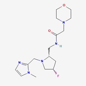 molecular formula C16H26FN5O2 B6870361 N-[[(2S,4S)-4-fluoro-1-[(1-methylimidazol-2-yl)methyl]pyrrolidin-2-yl]methyl]-2-morpholin-4-ylacetamide 