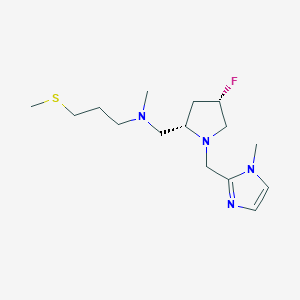 molecular formula C15H27FN4S B6870413 N-[[(2S,4S)-4-fluoro-1-[(1-methylimidazol-2-yl)methyl]pyrrolidin-2-yl]methyl]-N-methyl-3-methylsulfanylpropan-1-amine 