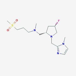 molecular formula C15H27FN4O2S B6870420 N-[[(2S,4S)-4-fluoro-1-[(1-methylimidazol-2-yl)methyl]pyrrolidin-2-yl]methyl]-N-methyl-3-methylsulfonylpropan-1-amine 