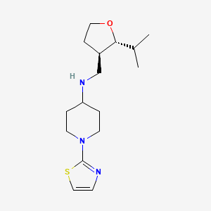 molecular formula C16H27N3OS B6870458 N-[[(2R,3R)-2-propan-2-yloxolan-3-yl]methyl]-1-(1,3-thiazol-2-yl)piperidin-4-amine 