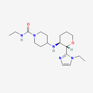 molecular formula C18H31N5O2 B6870487 N-ethyl-4-[[(2S,3S)-2-(1-ethylimidazol-2-yl)oxan-3-yl]amino]piperidine-1-carboxamide 
