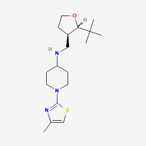 molecular formula C18H31N3OS B6870509 N-[[(2S,3R)-2-tert-butyloxolan-3-yl]methyl]-1-(4-methyl-1,3-thiazol-2-yl)piperidin-4-amine 