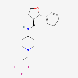 molecular formula C19H27F3N2O B6870522 N-[[(2S,3R)-2-phenyloxolan-3-yl]methyl]-1-(3,3,3-trifluoropropyl)piperidin-4-amine 