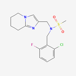molecular formula C16H19ClFN3O2S B6870570 N-[(2-chloro-6-fluorophenyl)methyl]-N-(5,6,7,8-tetrahydroimidazo[1,2-a]pyridin-2-ylmethyl)methanesulfonamide 