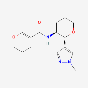 molecular formula C15H21N3O3 B6870607 N-[(2R,3S)-2-(1-methylpyrazol-4-yl)oxan-3-yl]-3,4-dihydro-2H-pyran-5-carboxamide 