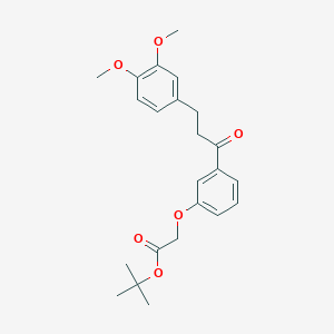 molecular formula C23H28O6 B068708 Tert-butyl 2-[3-[3-(3,4-dimethoxyphenyl)propanoyl]phenoxy]acetate CAS No. 178445-86-8