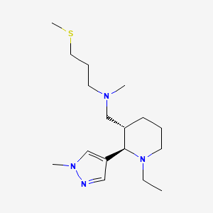 molecular formula C17H32N4S B6870871 N-[[(2R,3S)-1-ethyl-2-(1-methylpyrazol-4-yl)piperidin-3-yl]methyl]-N-methyl-3-methylsulfanylpropan-1-amine 