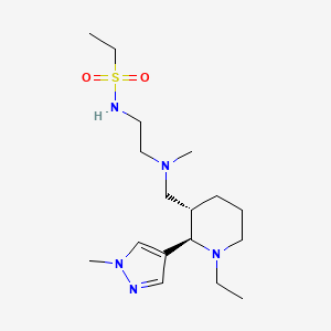 molecular formula C17H33N5O2S B6870882 N-[2-[[(2R,3S)-1-ethyl-2-(1-methylpyrazol-4-yl)piperidin-3-yl]methyl-methylamino]ethyl]ethanesulfonamide 