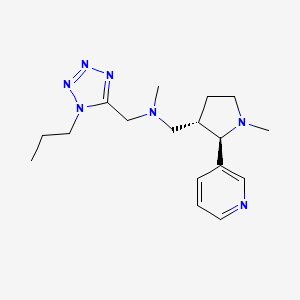 molecular formula C17H27N7 B6870892 N-methyl-1-[(2R,3S)-1-methyl-2-pyridin-3-ylpyrrolidin-3-yl]-N-[(1-propyltetrazol-5-yl)methyl]methanamine 