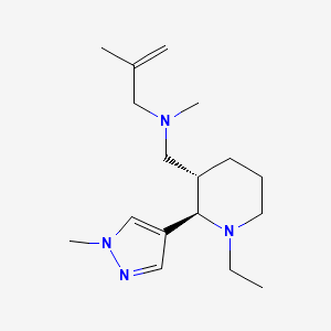 molecular formula C17H30N4 B6870898 N-[[(2R,3S)-1-ethyl-2-(1-methylpyrazol-4-yl)piperidin-3-yl]methyl]-N,2-dimethylprop-2-en-1-amine 