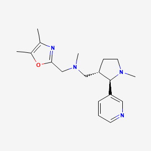 molecular formula C18H26N4O B6871086 N-[(4,5-dimethyl-1,3-oxazol-2-yl)methyl]-N-methyl-1-[(2R,3S)-1-methyl-2-pyridin-3-ylpyrrolidin-3-yl]methanamine 