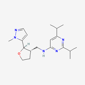 molecular formula C19H29N5O B6871101 N-[[(2R,3S)-2-(2-methylpyrazol-3-yl)oxolan-3-yl]methyl]-2,6-di(propan-2-yl)pyrimidin-4-amine 