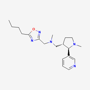 molecular formula C19H29N5O B6871120 N-[(5-butyl-1,2,4-oxadiazol-3-yl)methyl]-N-methyl-1-[(2R,3S)-1-methyl-2-pyridin-3-ylpyrrolidin-3-yl]methanamine 